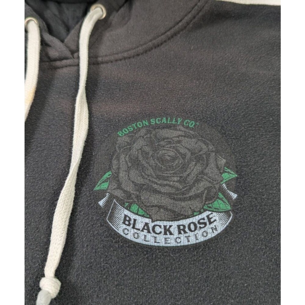 Boston Scally Co Black Rose Collection Sleeveless Hoodie Men's M Rare Discontinu